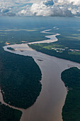 Aerial of the Amazon River, Macapa, Brazil, South America