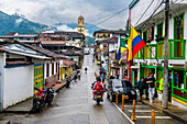 Street scene, Salento, UNESCO World Heritage Site, Coffee Cultural Landscape, Colombia, South America