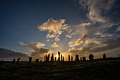 Sunrise at the Callanish Standing Stones, Callanish, Isle of Lewis, Outer Hebrides, Scotland, United Kingdom, Europe