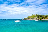 Boat at anchor in Bailey's Bay, Bermuda, Atlantic, Central America