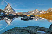 Riffelsee mit Matterhorn, 4478m, Zermatt, Wallis, Schweizer Alpen, Schweiz, Europa