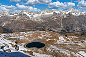 View from Gornergrat, 3100m, at Weisshorn Mountains with Zinalrothorn and Aschhorn, Zermatt, Valais, Swiss Alps, Switzerland, Europe