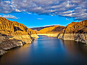 Hoover Dam at sunset, Nevada, United States of America, North America