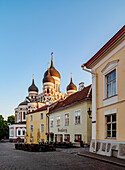 View towards the Alexander Nevsky Cathedral, Old Town, UNESCO World Heritage Site, Tallinn, Estonia, Europe