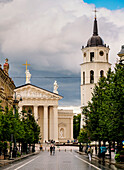 Gediminas Avenue, Cathedral Basilica of St. Stanislaus and St. Ladislaus and Bell Tower, Old Town, UNESCO World Heritage Site, Vilnius, Lithuania, Europe