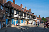 Tudor-Architektur in der College Street, Stadt York, Yorkshire, England, Vereinigtes Königreich, Europa