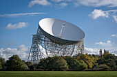Das Lovell-Radioteleskop, Jodrell Bank, in der Nähe von Goostrey, Cheshire, England, Vereinigtes Königreich, Europa