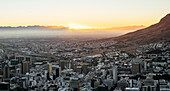 View from Signal Hill at dawn, Cape Town, Western Cape, South Africa, Africa