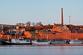 Blick auf Sodermalm in der Morgendämmerung, Stockholm, Sodermanland und Uppland, Schweden, Skandinavien, Europa