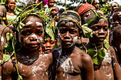 Painted Pygmy boys, Kisangani, Democratic Republic of the Congo, Africa