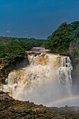 Rainbow on the Zongo waterfall on the Inkisi river, Democratic Republic of the Congo, Africa