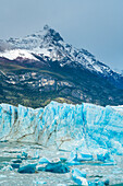 Perito Moreno Glaciar with Cerro Perito Moreno mountain peak, Los Glaciares National Park, UNESCO World Heritage Site, Patagonia, Argentina, South America