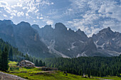 Malga Venegiotta Berghütte, Venegia Tal, Pale di San Martino Park, Dolomiten, Trentino, Italien, Europa
