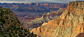 Grand Canyon vor Sonnenuntergang, westlich von Papago Point, Grand Canyon National Park, UNESCO-Weltnaturerbe, Arizona, Vereinigte Staaten von Amerika, Nordamerika