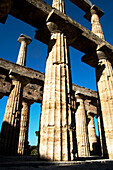 Doric columns, Temple of Poseidon, Paestum, UNESCO World Heritage Site, Province of Salerno, Campania, Italy, Europe