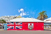 Patriotic building on Front Street, Hamilton, Bermuda, Atlantic, Central America