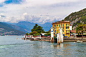 Boat docking jetty, Varenna, Lake Como, Como, Lombardy, Italian Lakes, Italy, Europe