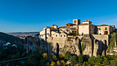 Aerial of Cuenca, UNESCO World Heritage Site, Castilla-La Mancha, Spain, Europe