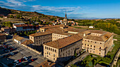 Luftaufnahme des Yuso-Klosters, UNESCO-Weltkulturerbe, Klöster von San Millan de la Cogolla, La Rioja, Spanien, Europa