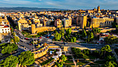 Luftaufnahme der Altstadt am frühen Morgen, Tarraco (Tarragona), Katalonien, Spanien, Europa