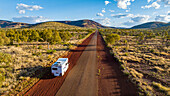 Motorhome on a road to Karijini National Park, Western Australia, Australia, Pacific