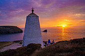 Sunset, Portreath, Cornwall, England, United Kingdom, Europe