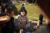 People having meal outdoor