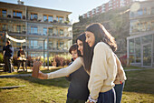 Mother with children taking selfie