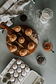 Cupcakes on wooden board