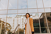 Smiling woman looking at camera