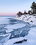 Frozen sea at coast