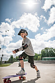 Boy skateboarding