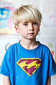 Portrait of boy in blue t-shirt