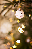 Christmas bauble on tree