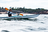 Woman kayaking