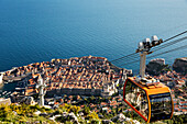 Cable car above Dubrovnik old town, Croatia