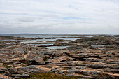 Scenic view of rock on sea coast