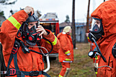 Firefighters at work