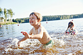 Children playing in water