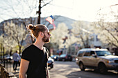 Man walking in street