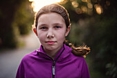 Portrait of girl at sunset