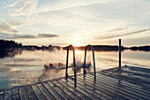 Water splashing on lake