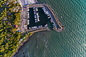 Aerial view of marina