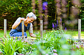 Ältere Frau bei der Gartenarbeit