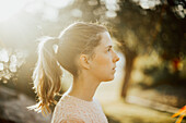 Young woman looking away