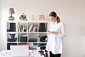 Woman working in home office
