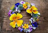 Colorful flower wreath