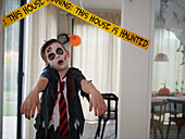 Boy in zombie costume