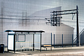 Empty bus stop