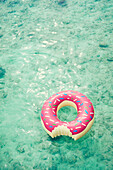 Inflatable ring on sea